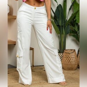 Women's Wide Leg White Pants